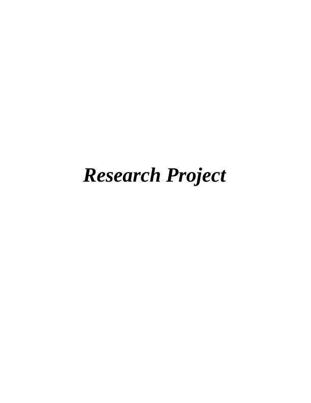 Research Project CHAPTER-1 3 Research aims and objectives of an organisation_1