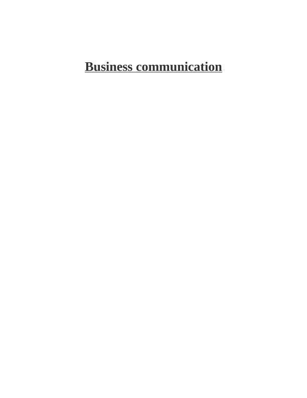 Solved Business Communication Assignment PDF_1