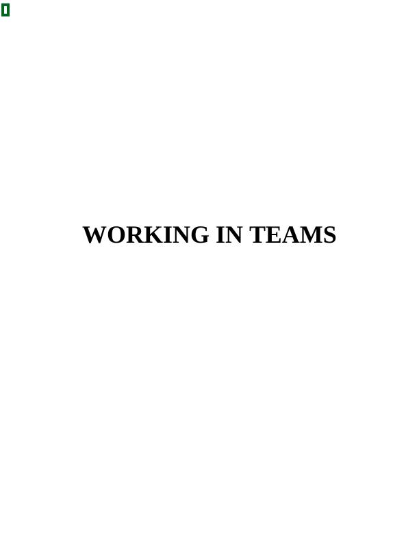 Importance of Team and Team Work_1