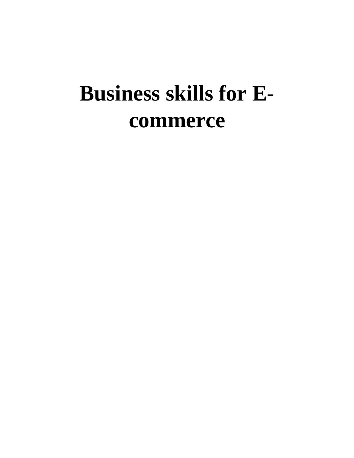 Report on Business skills for E-commerce_1