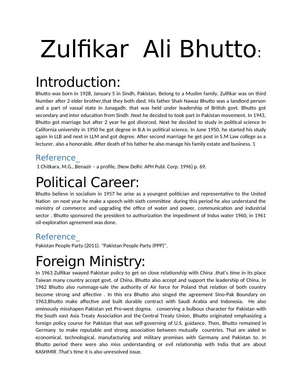(PDF) Politics of Zulfikar Ali Bhutto_1