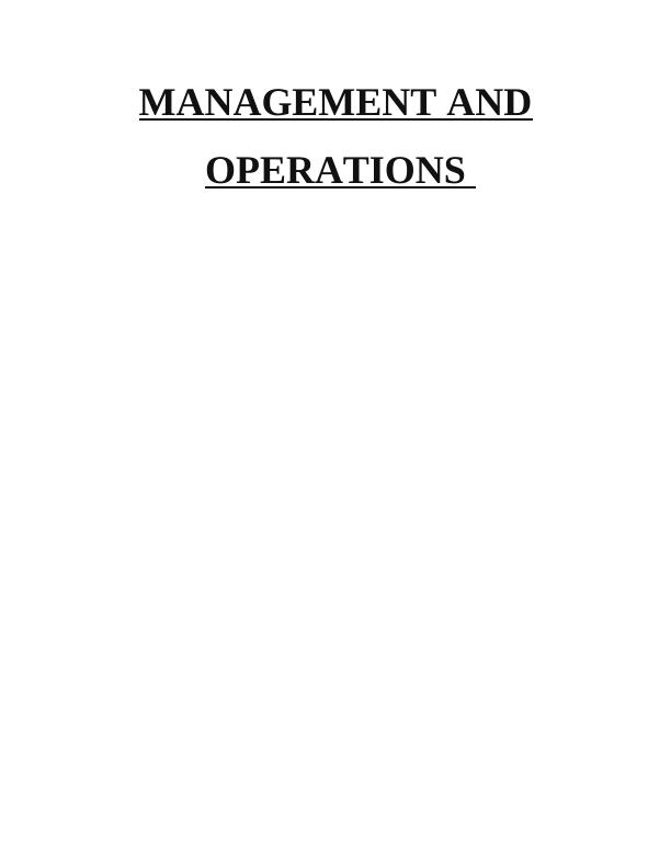 Operations Management Assignment : Tesco Company_1