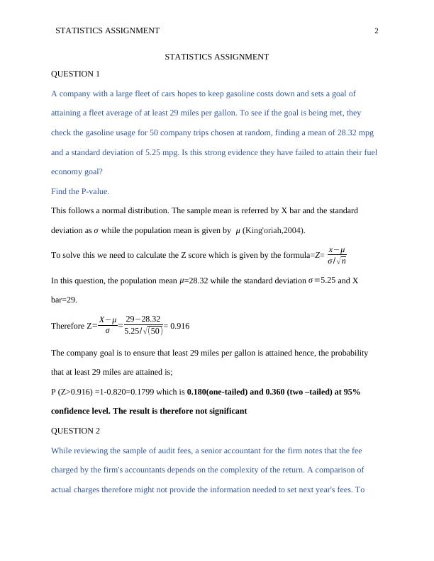 statistics assignment for mba students