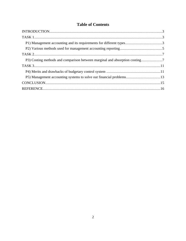 Report on Management Accounting Tools- Nisa_2