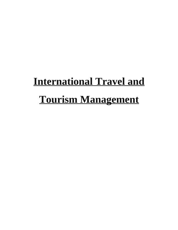 International Travel and Tourism Management : TUI company_1