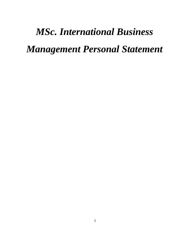 International Business Management : Assignment_1