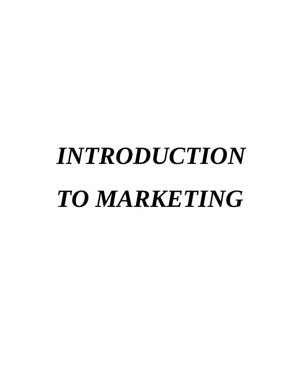 Introduction to Marketing Assignment | TESCO_1