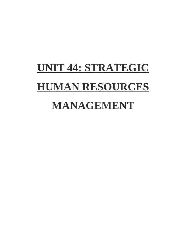 Strategic Human Resources Management in Marriott Hotels_1