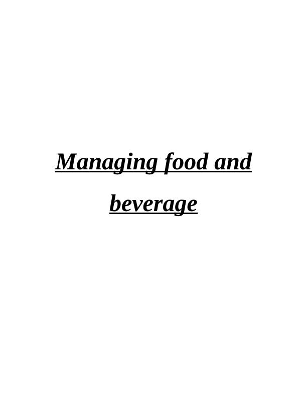 Managing Food and Beverage Industry_1