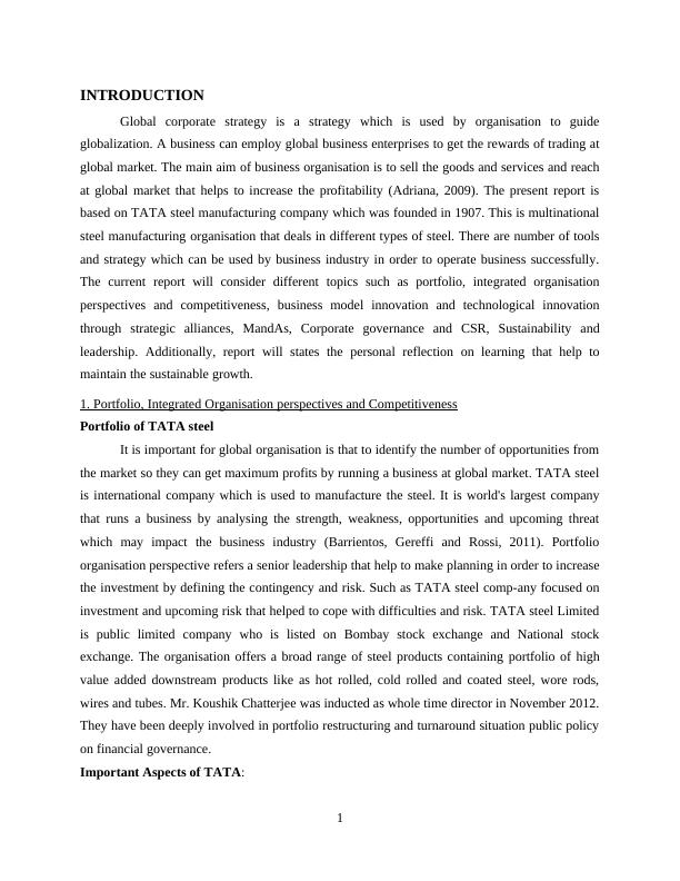 Global Corporate Strategy Assignment - TATA steel manufacturing company_3