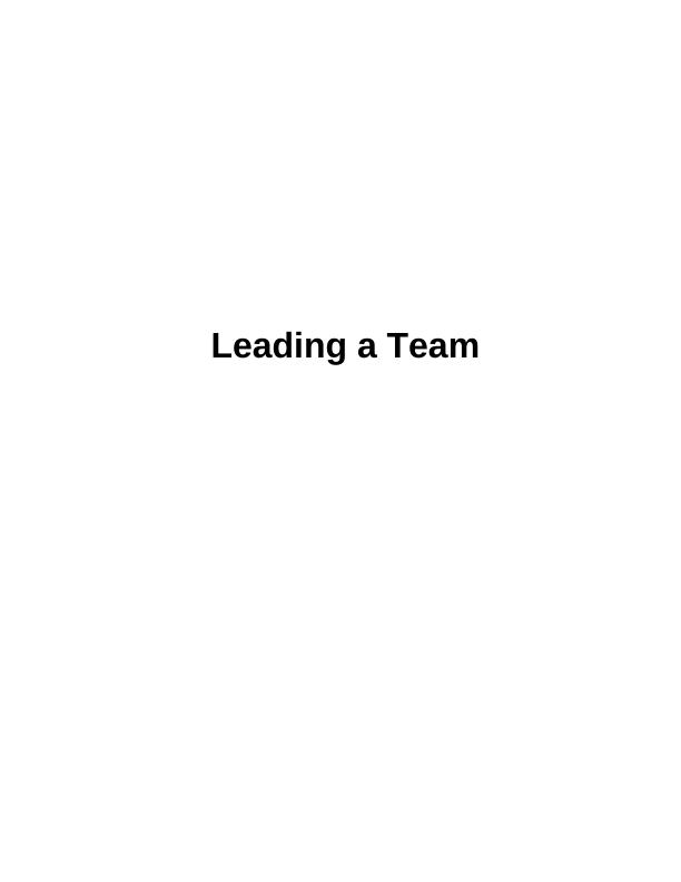 Report on Team Management in Large Scale Organisation_1