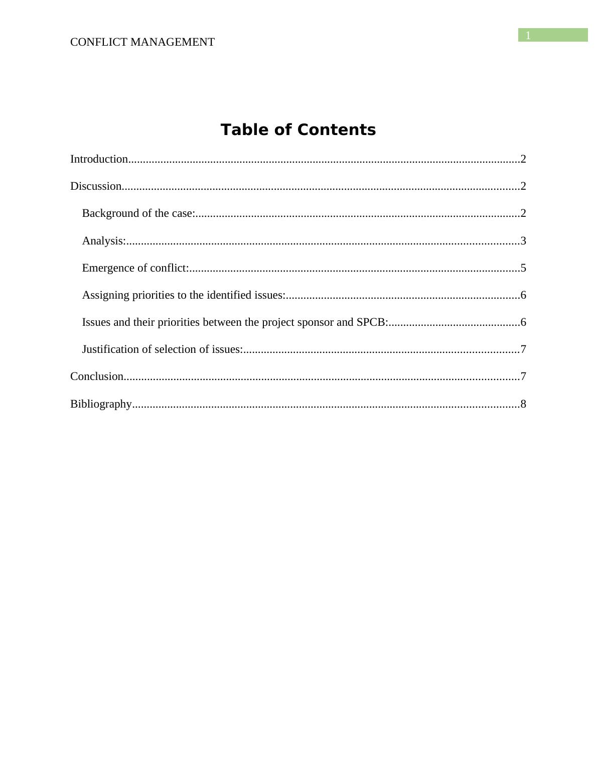 conflict management assignment pdf