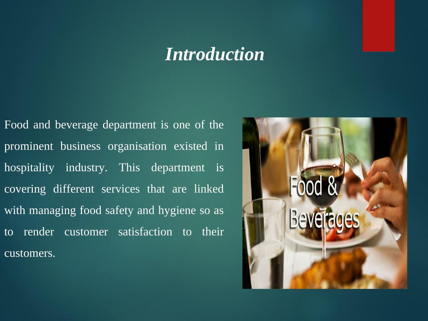 Unit 6: Managing Food & Beverage Operations