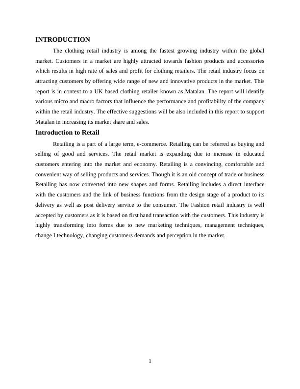 Retail Industry on  Matalan Assignment PDF_3