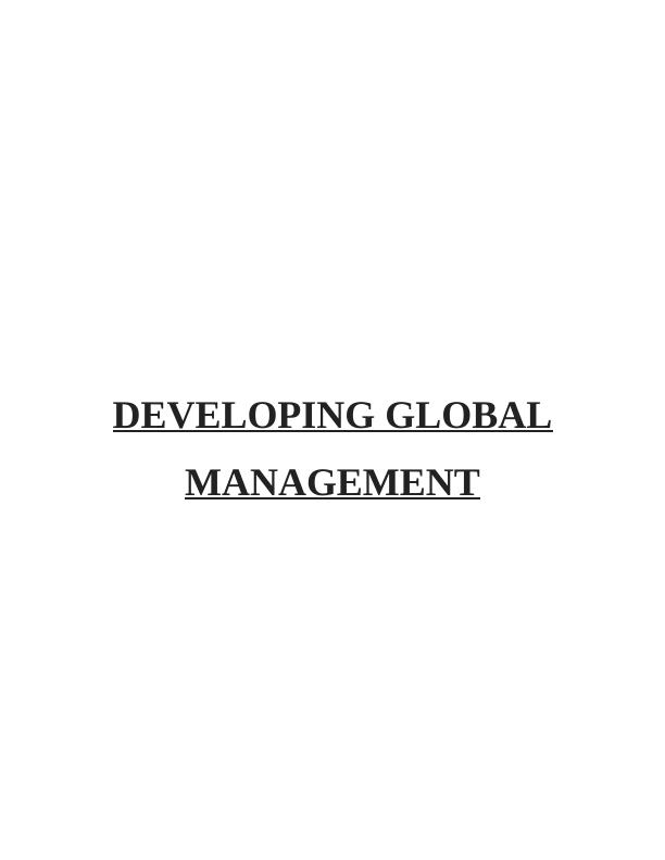 Developing Global Management: Importance of Self Awareness and Self Development for Effective Managers_1