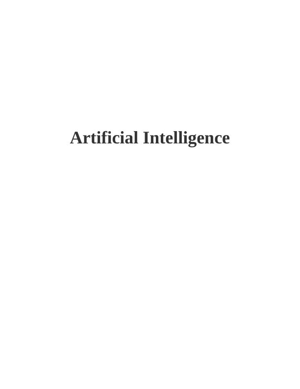 Importance Of Artificial Intelligence Assignment_1