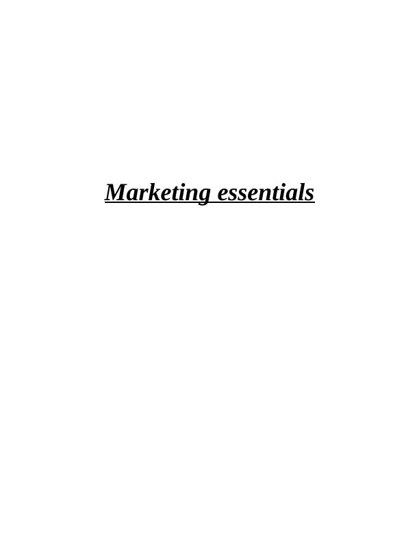 Marketing Essentials: Roles and Responsibilities, Marketing Mix, and Marketing Plan_1