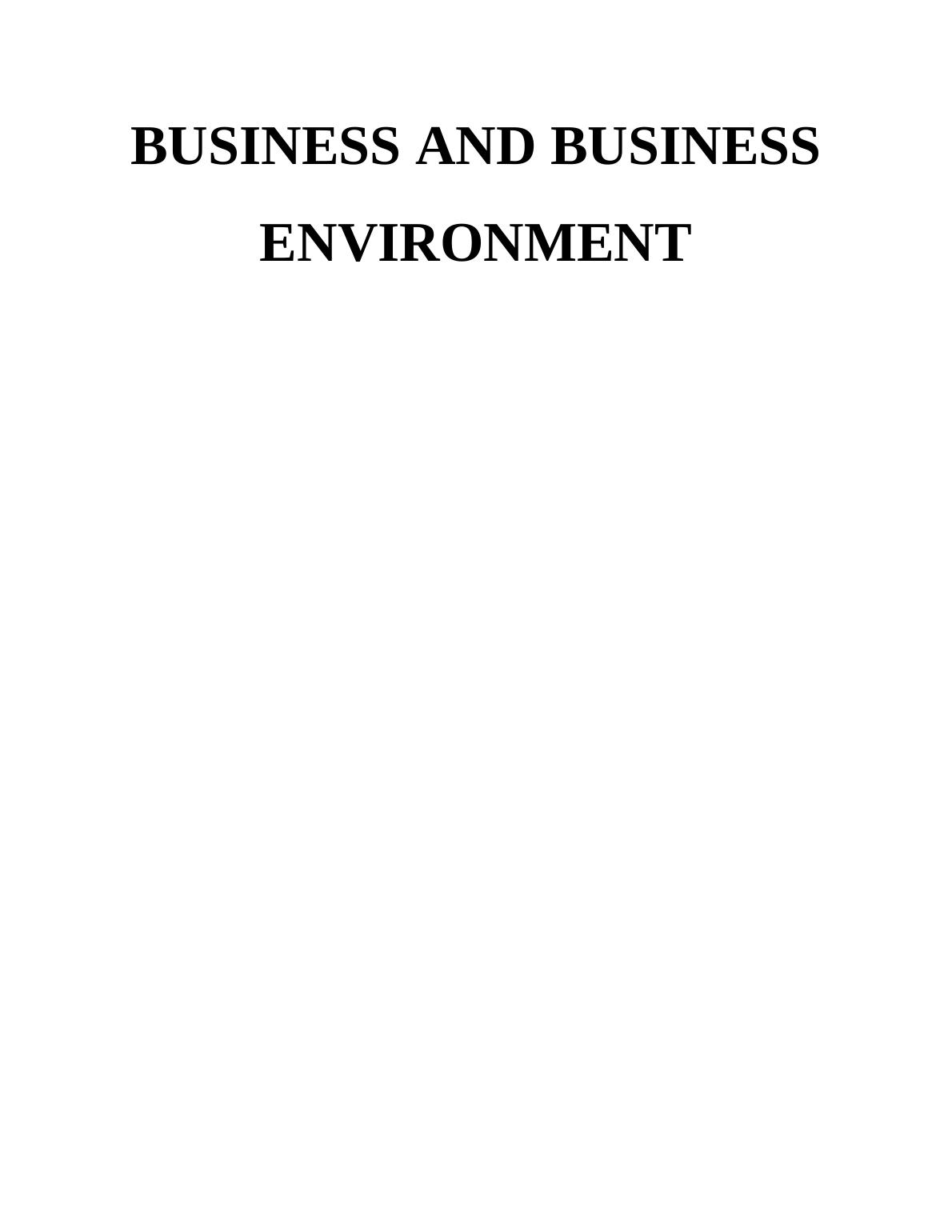 Business and Business Environment Assignment - Tesco company_1