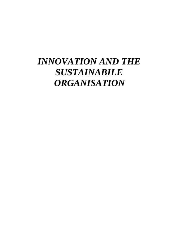 Innovation and the Sustainable Organization_1