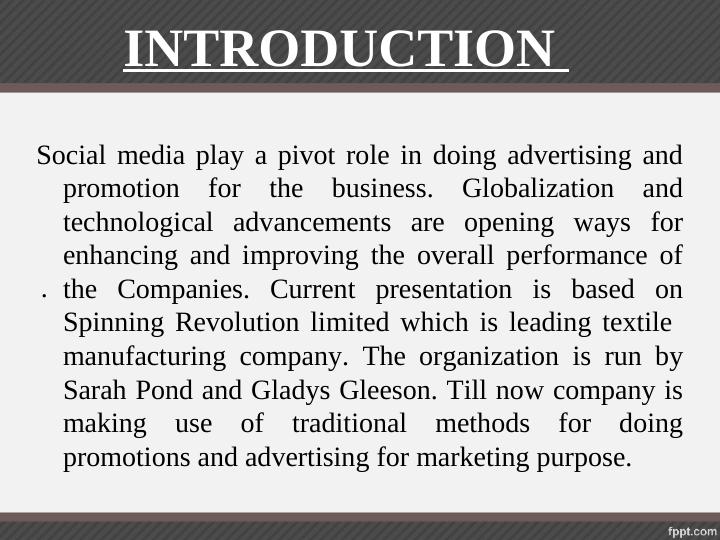 Spinning Revolution Limited: Importance of Social Media for Business Promotion_3