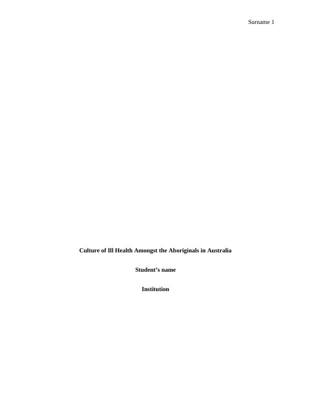 Essay on Indigenous Populations in Australia_1