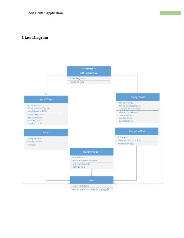 Application of the Sports Center of University Project Report