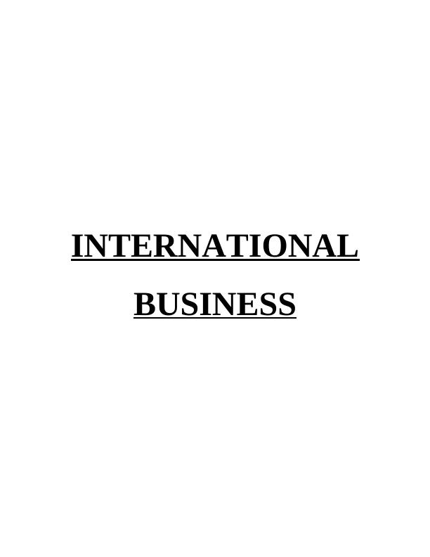 International Business Solved Assignment - Marks and Spencer_1