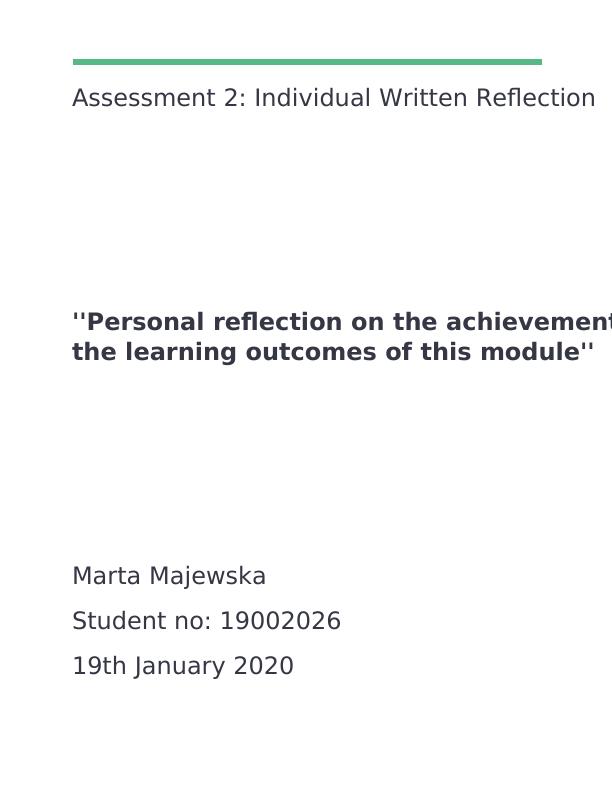 Assessment 2: Individual Written Reflection Assignment PDF_1