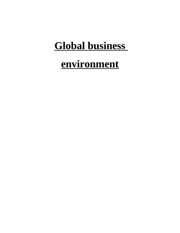 Global Business Environment of SASOL Limited_1