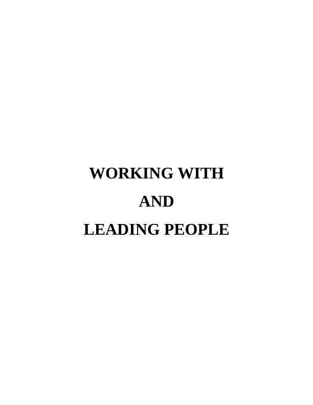 Assignment Working with and Leading People | HRM Assignment_1