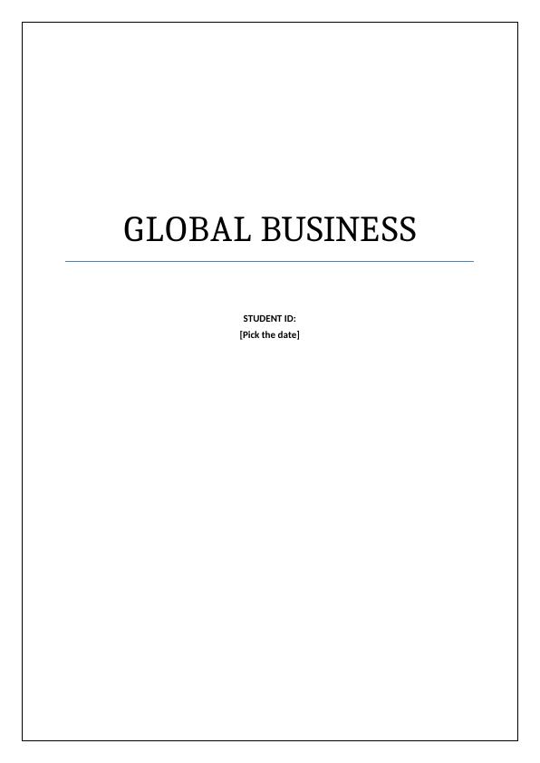 Global Business Assignment | Traditional Financial Analysis_1