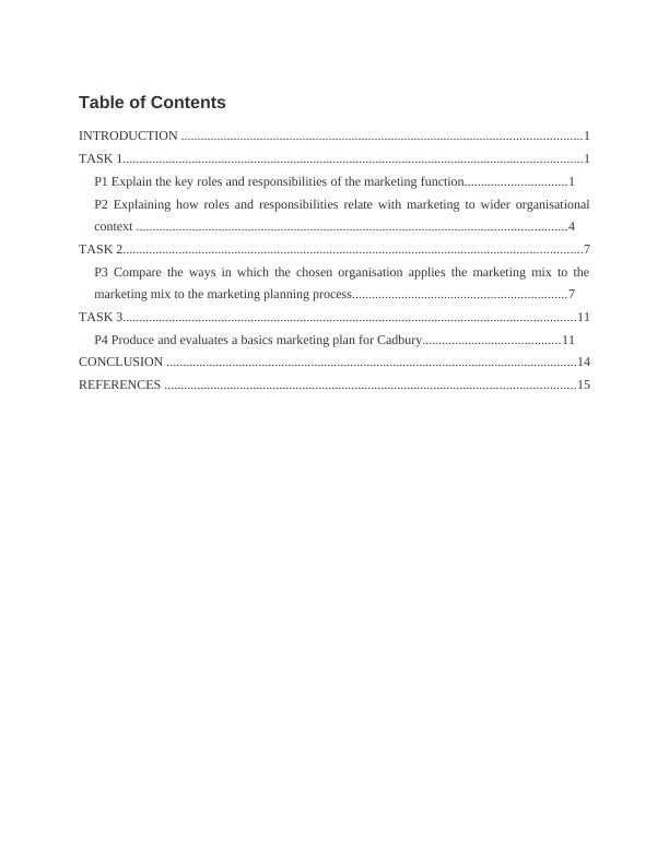 Explain The Key Roles And Responsibilities Of The Marketing Function For  The Chosen Organisation