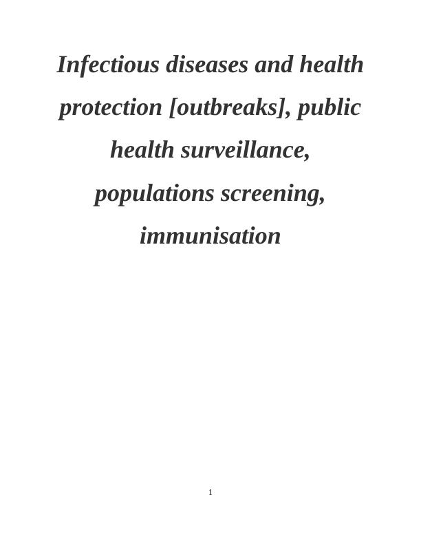 Infectious Diseases and Health Protection: Policy Implications for Human Protection_1