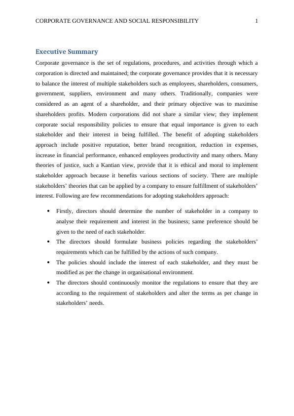 Corporate Governance and Social Responsibility Executive Summary_2
