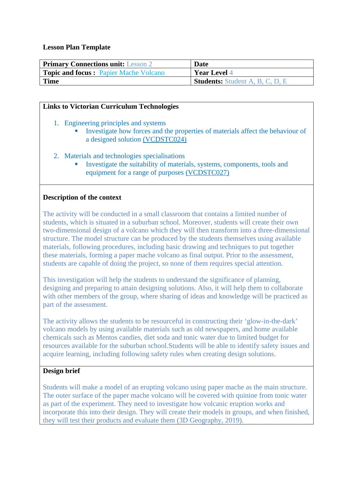 purpose of assignment in lesson plan