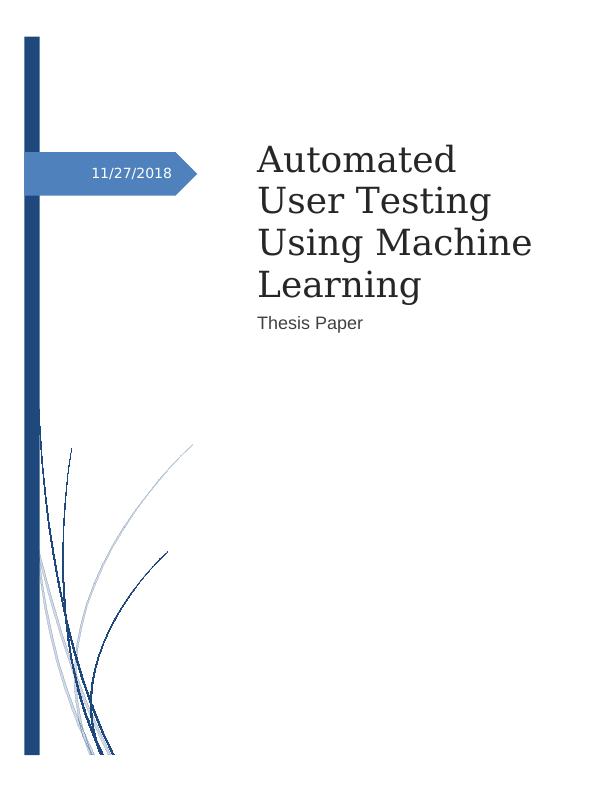 Automated User Testing Using Machine Learning | Thesis Paper_1