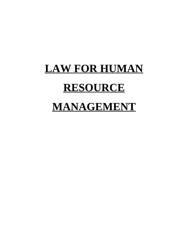 Human Resource Management Law Assignment_1