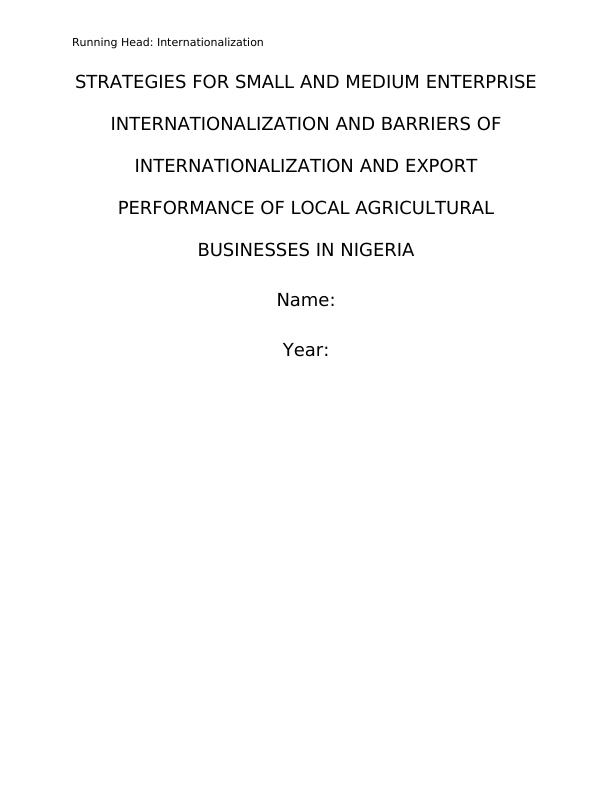 Internationalization and Its Barriers Assignment_1