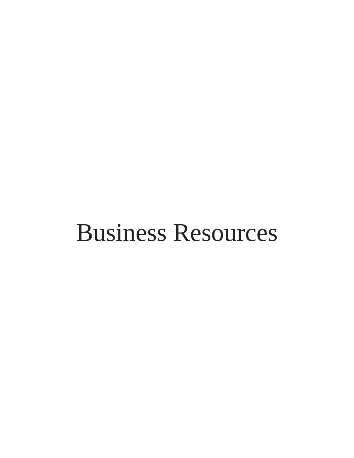 Business Resource Assignment: ASDA_1