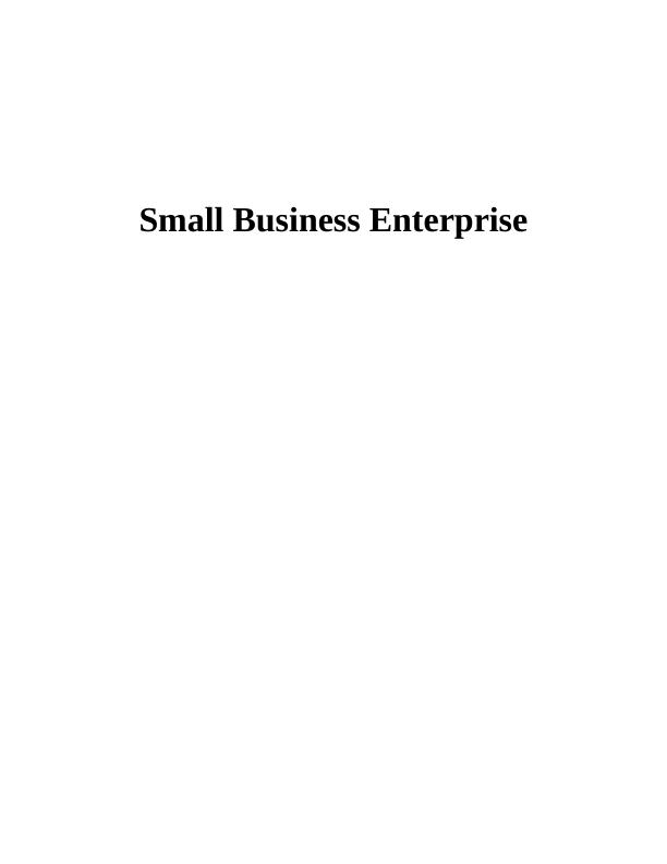 (solution) Small Business Enterprise : Doc_1