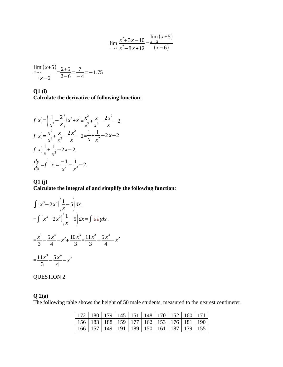 home assignment in mathematics