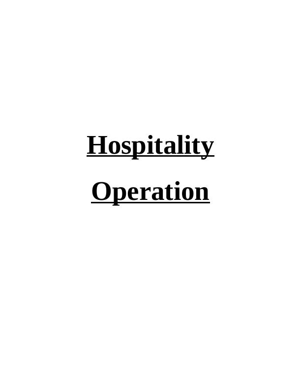 Hospitality Operation (I C D )_1