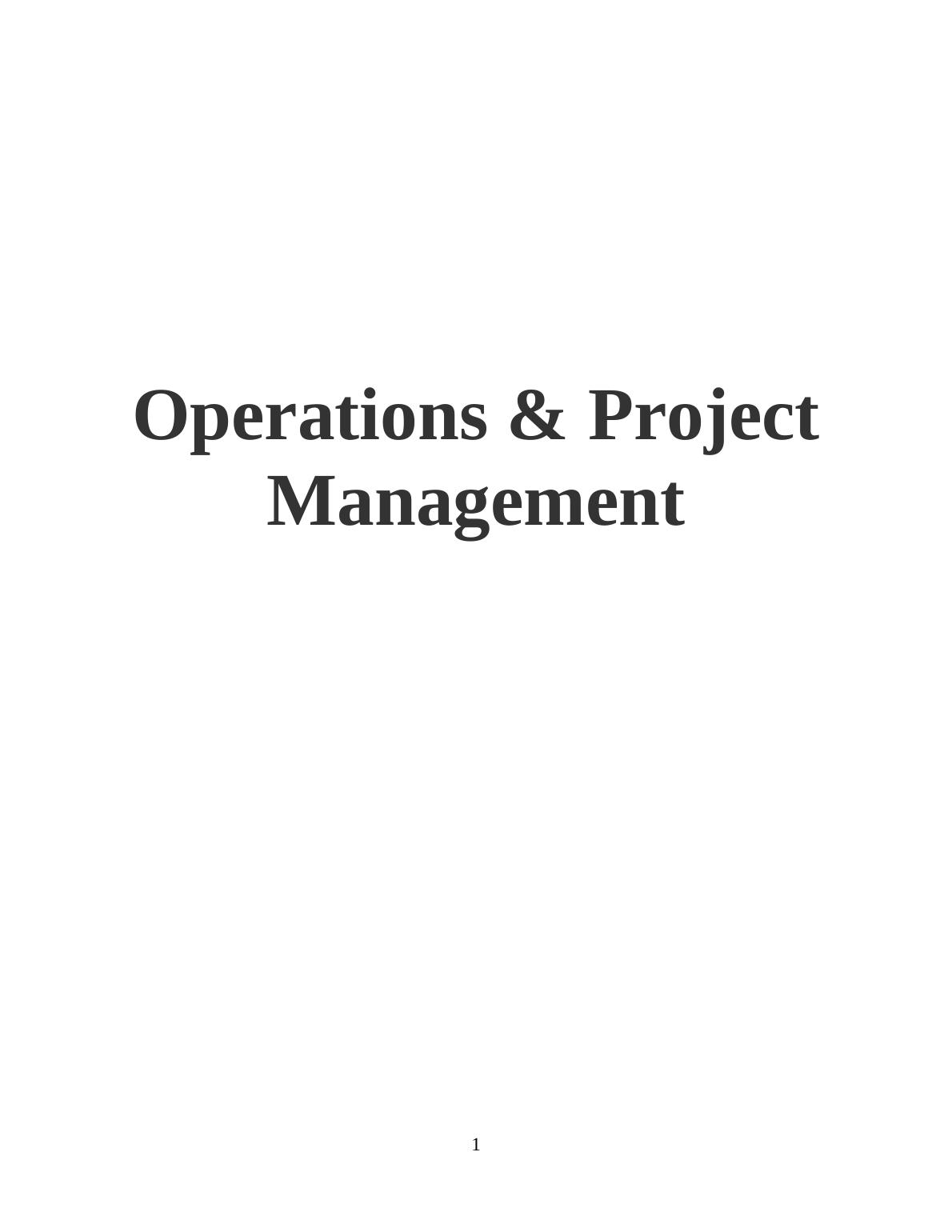 Operation Project Management - Marks and Spencer_1