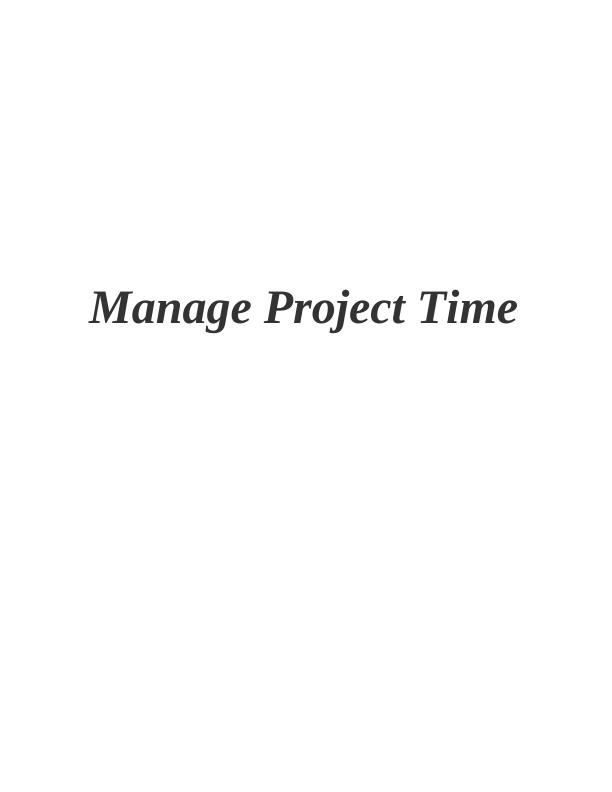 Project Report on Time Management_1