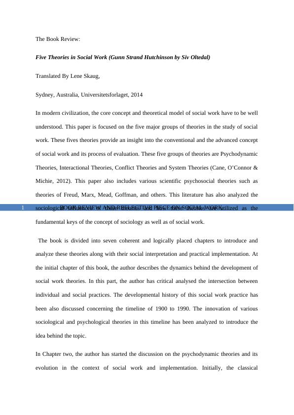 Book Review and Reflective piece on Social Work PDF_2