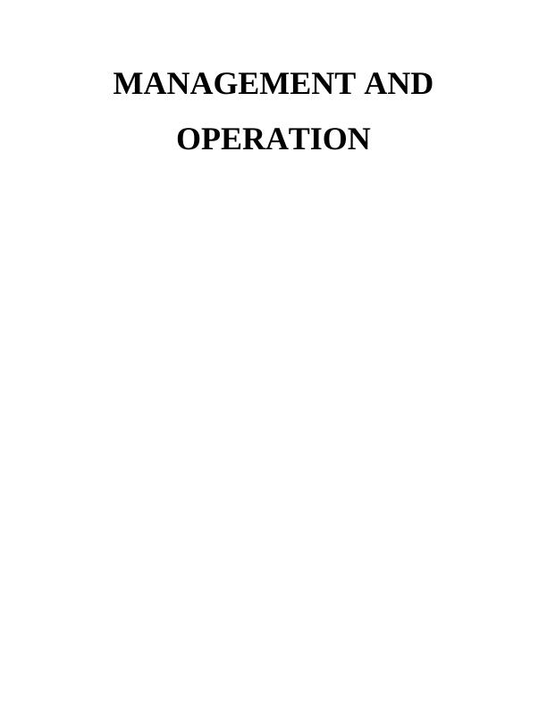 Report on Management and Operations - M&S Ltd_1