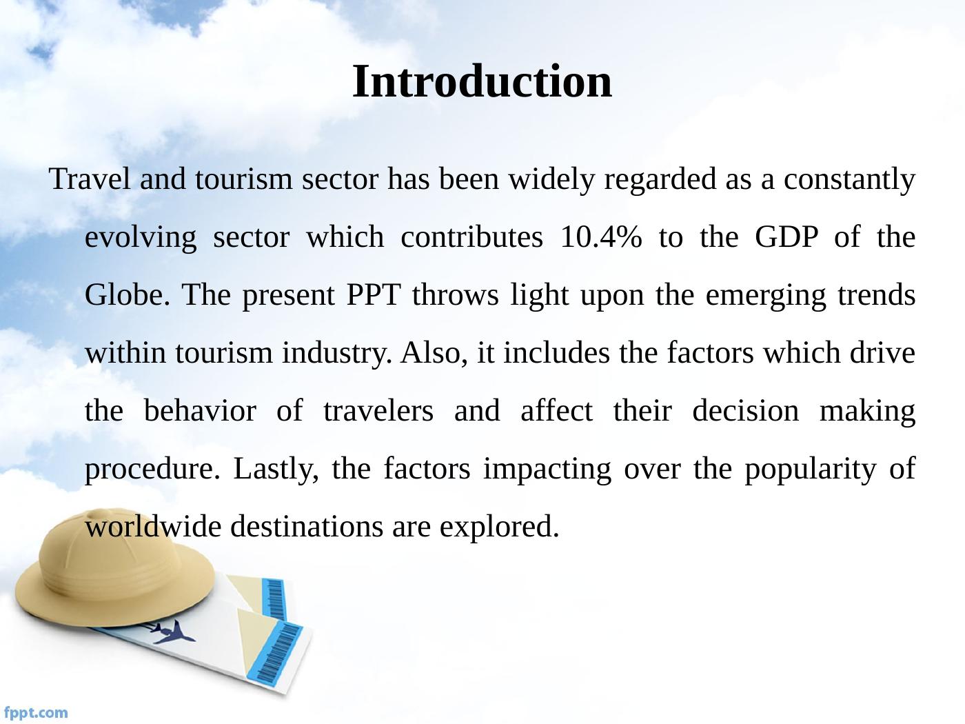 Emerging Trends in Travel and Tourism