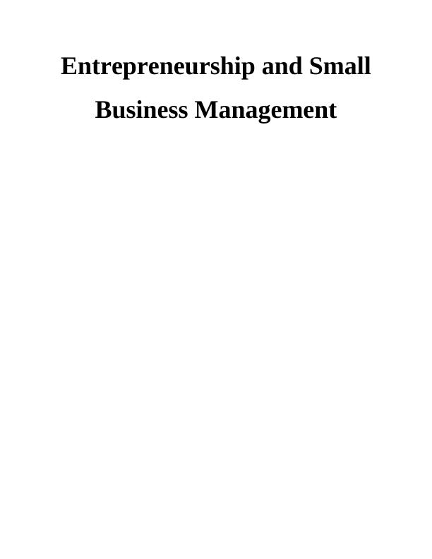 Entrepreneurship & Small Business Management Typologies: Doc_1