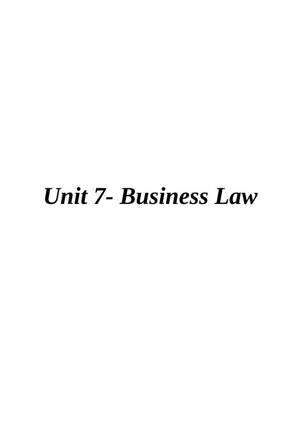 Unit 7- Business Law_1