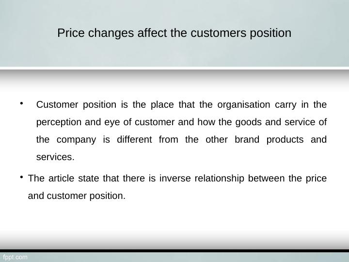 Effects of Price Changes on Customer Position_2
